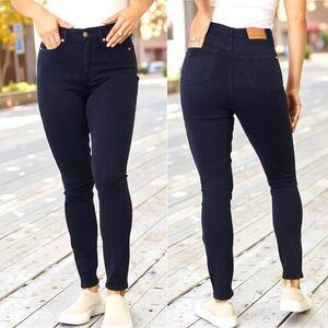Judy Blue Tummy Control High-Rise Waist Navy Denim Skinny Jean Pants NWT